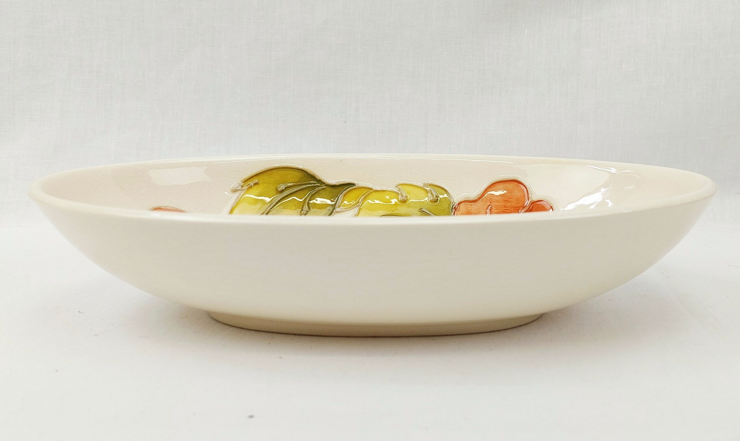 Moorcroft Cream Hibiscus Pattern Oval Bowl - Image 5