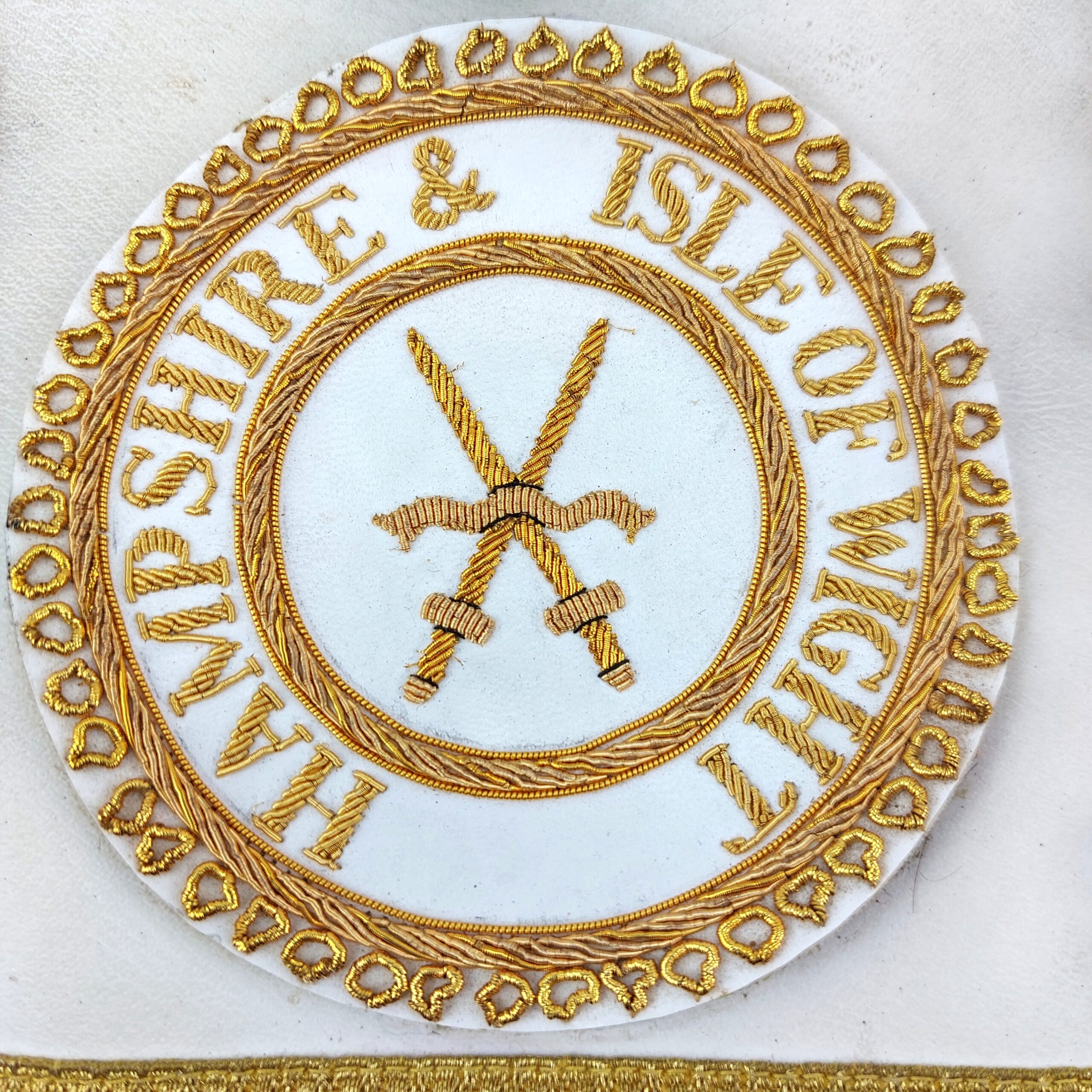 Masonic Craft Dress Apron, Hampshire & Isle of Wight Sword Bearer Badge, with Levels - Image 3