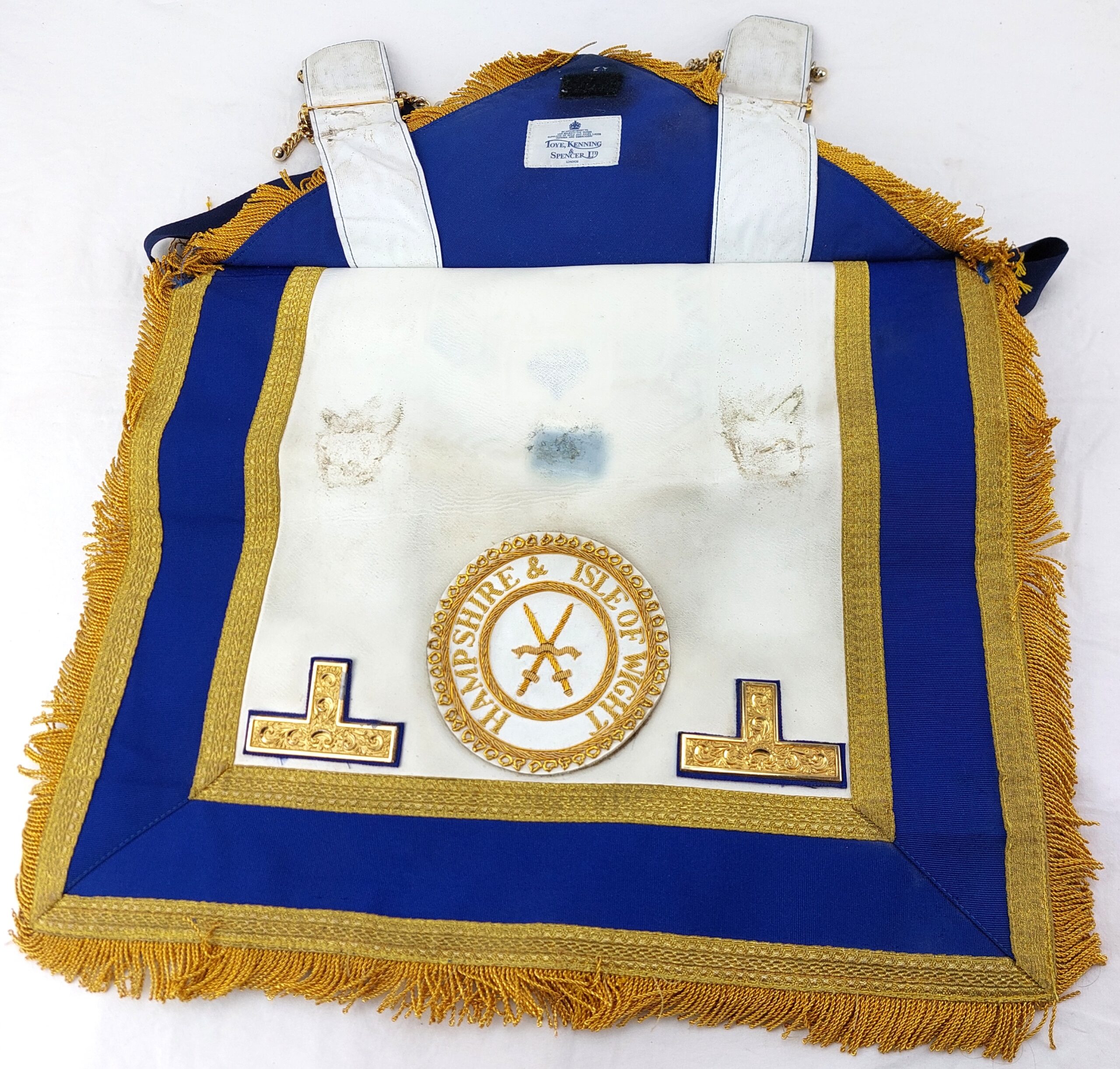 Masonic Craft Dress Apron, Hampshire & Isle of Wight Sword Bearer Badge, with Levels - Image 6