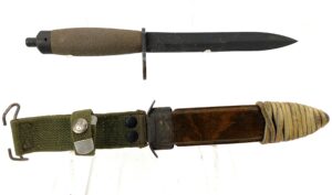 Norweigan, c.1968, M1968 or AG3 Type 1 Knife Bayonet, with Original Scabbard, for Automatgevaer 3 Rifle (AG-3), (Variant of German H&K G3)