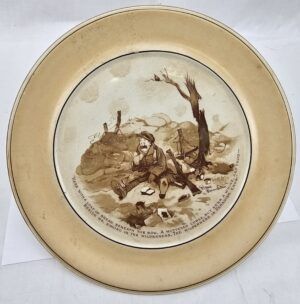 Rare Grimwades WW1 Bruce Bairnsfather Ware Old Bill - 'Singing in the Wilderness' Large Plaque c1920