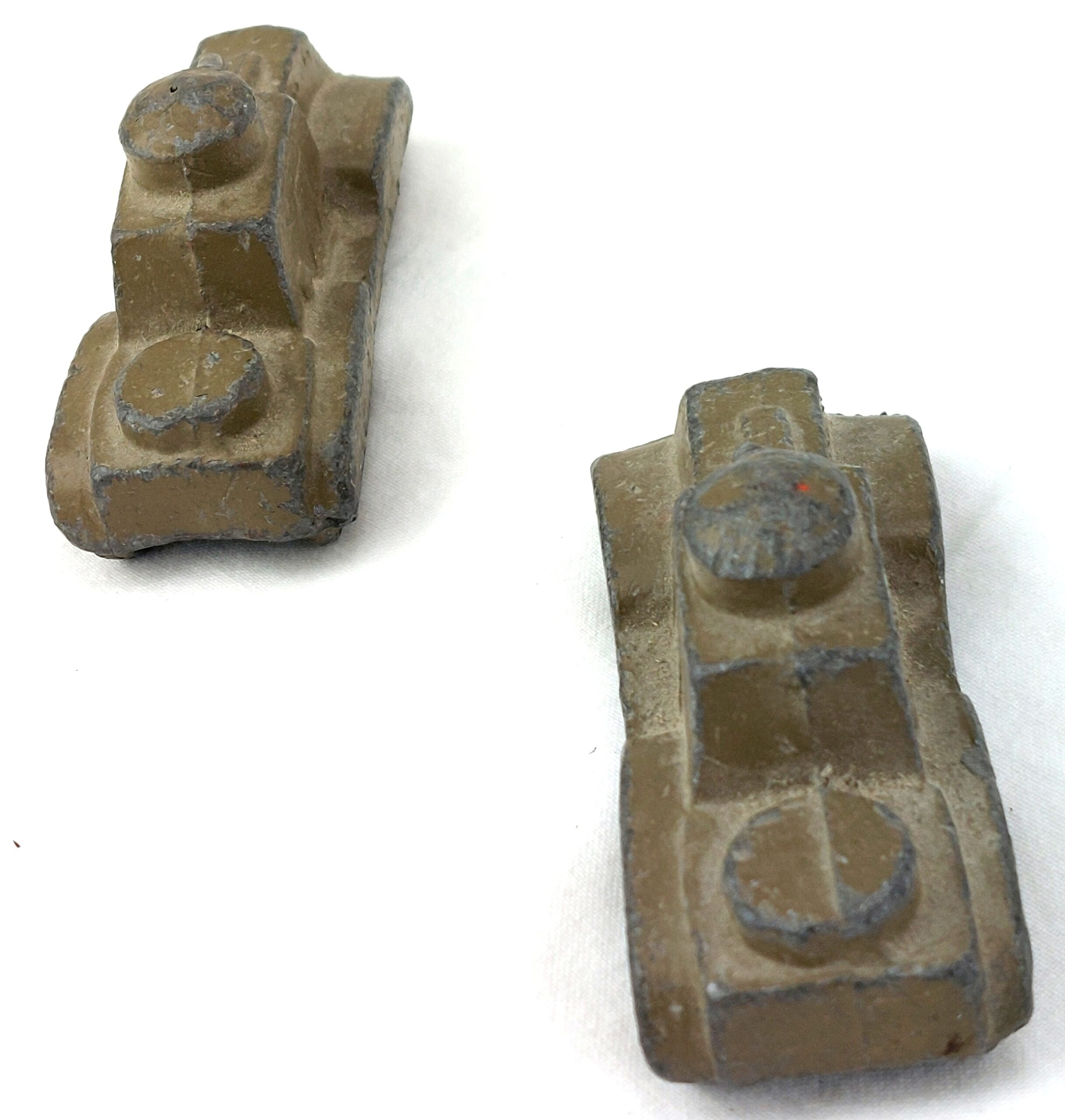 Vintage, Two Slush Cast Lead Army Toy Tanks - Image 4