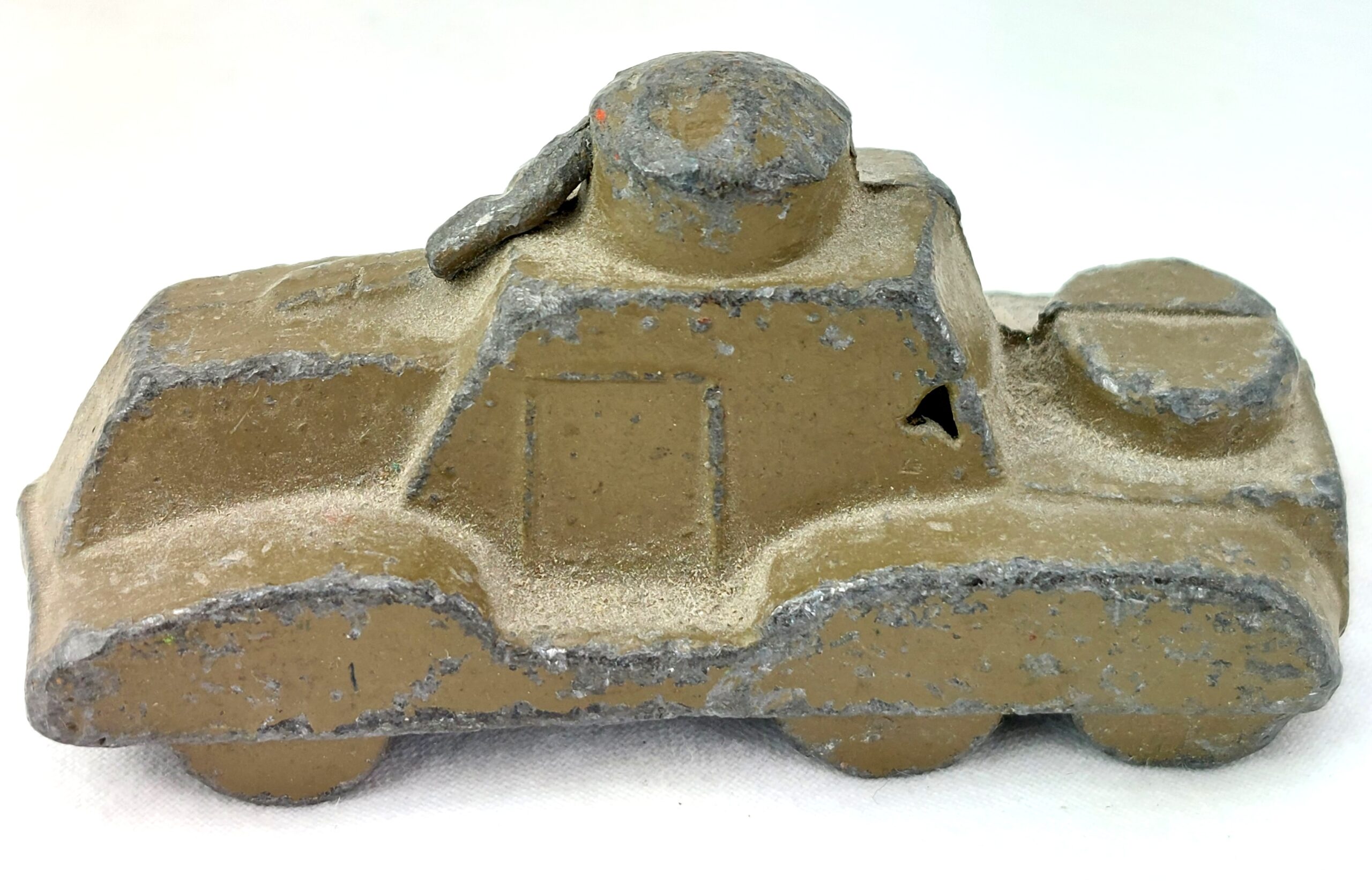 Vintage, Two Slush Cast Lead Army Toy Tanks - Image 7