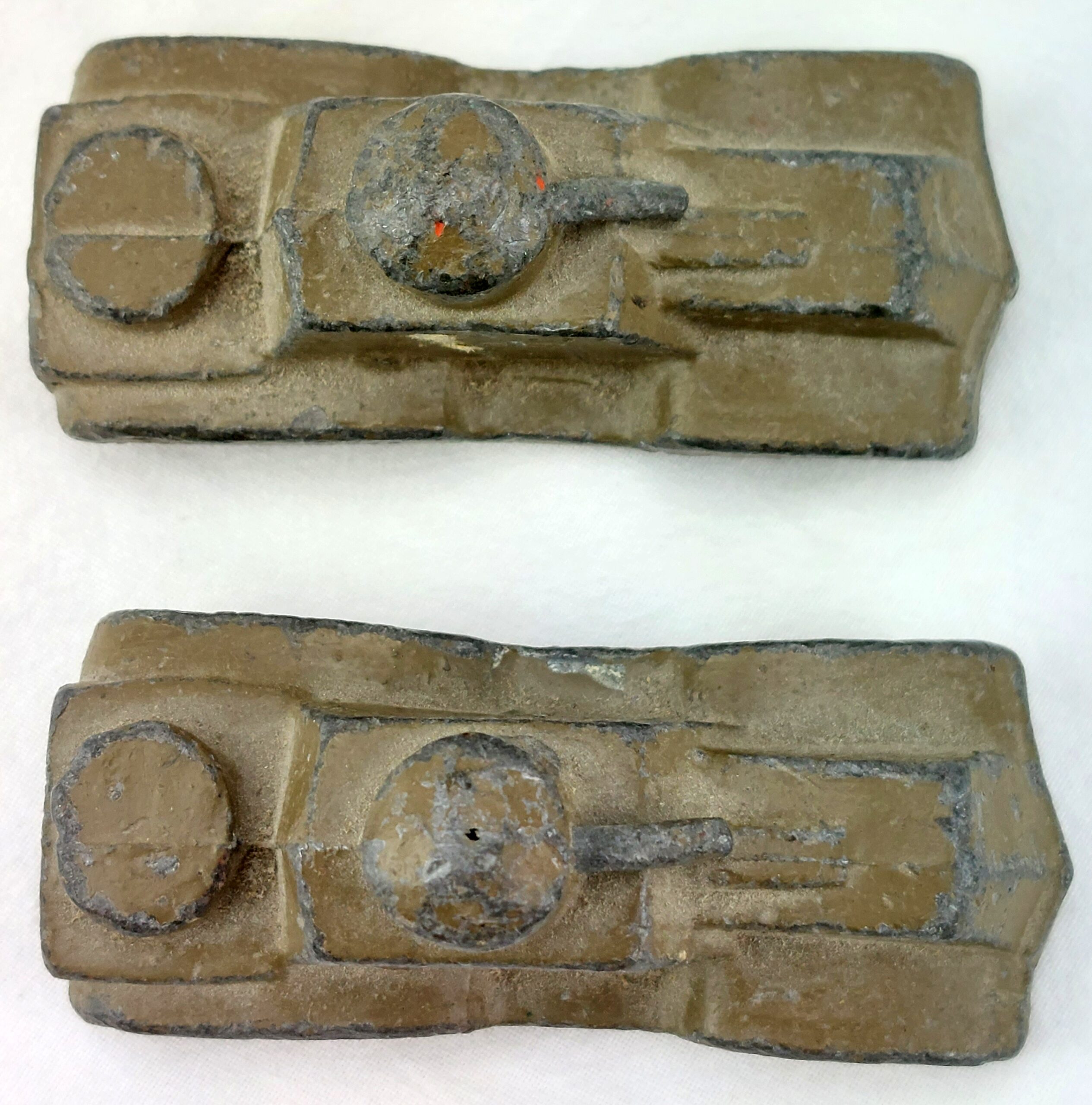 Vintage, Two Slush Cast Lead Army Toy Tanks - Image 8