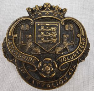 WW1 Lancashire Volunteer 1st Battalion Cap Badge