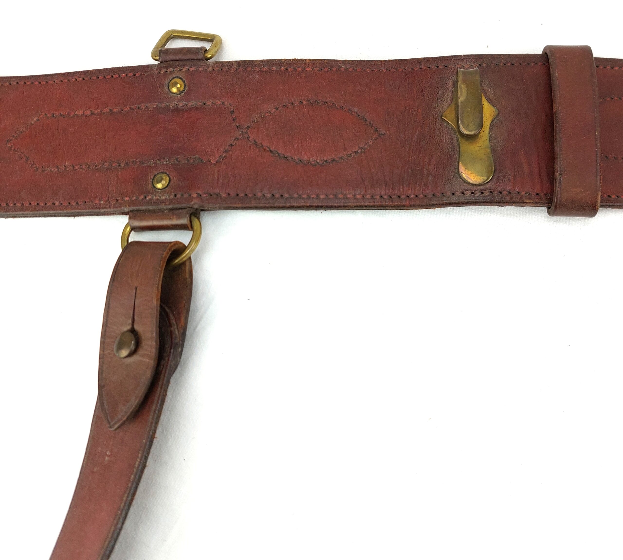 British, WW1, c.1917, Officers Sam Browne Belt and Cross Strap - Image 8