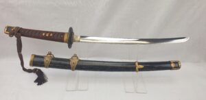 16th-17th Century Wakizashi Japanese Epoch of Unification Sword with WW2 Hirohito Naval Officer Fittings