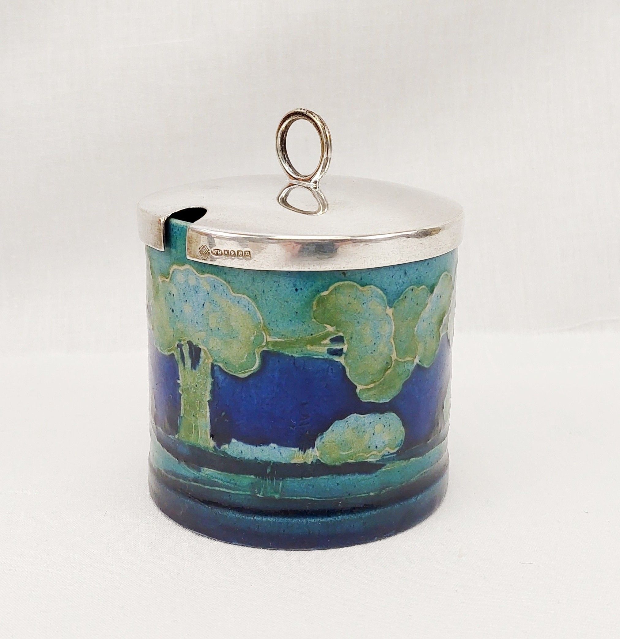 1928 To 1931 Moorcroft Moonlit Blue Pattern Jam Pot
