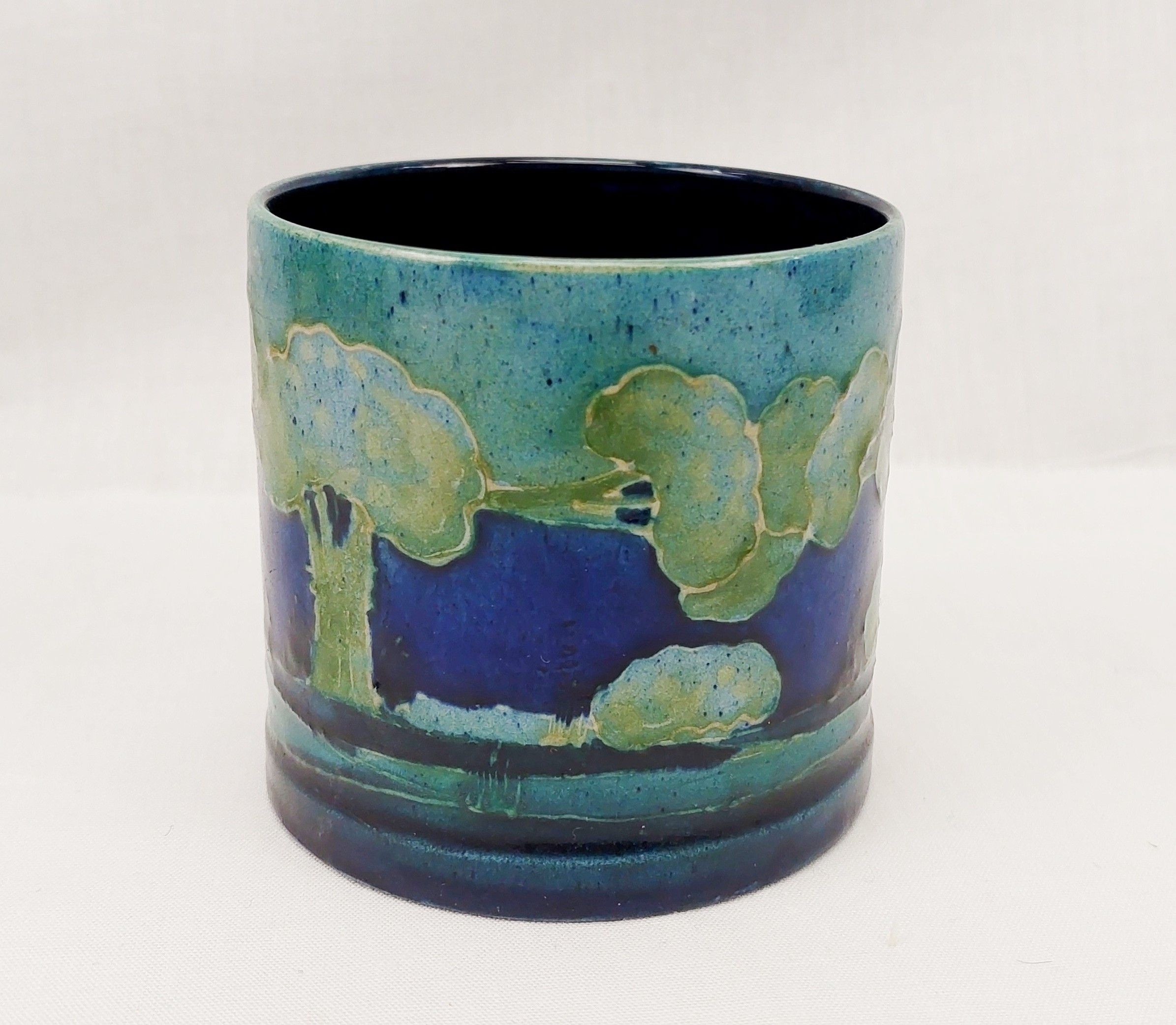 1928 To 1931 Moorcroft Moonlit Blue Pattern Jam Pot - Image 5