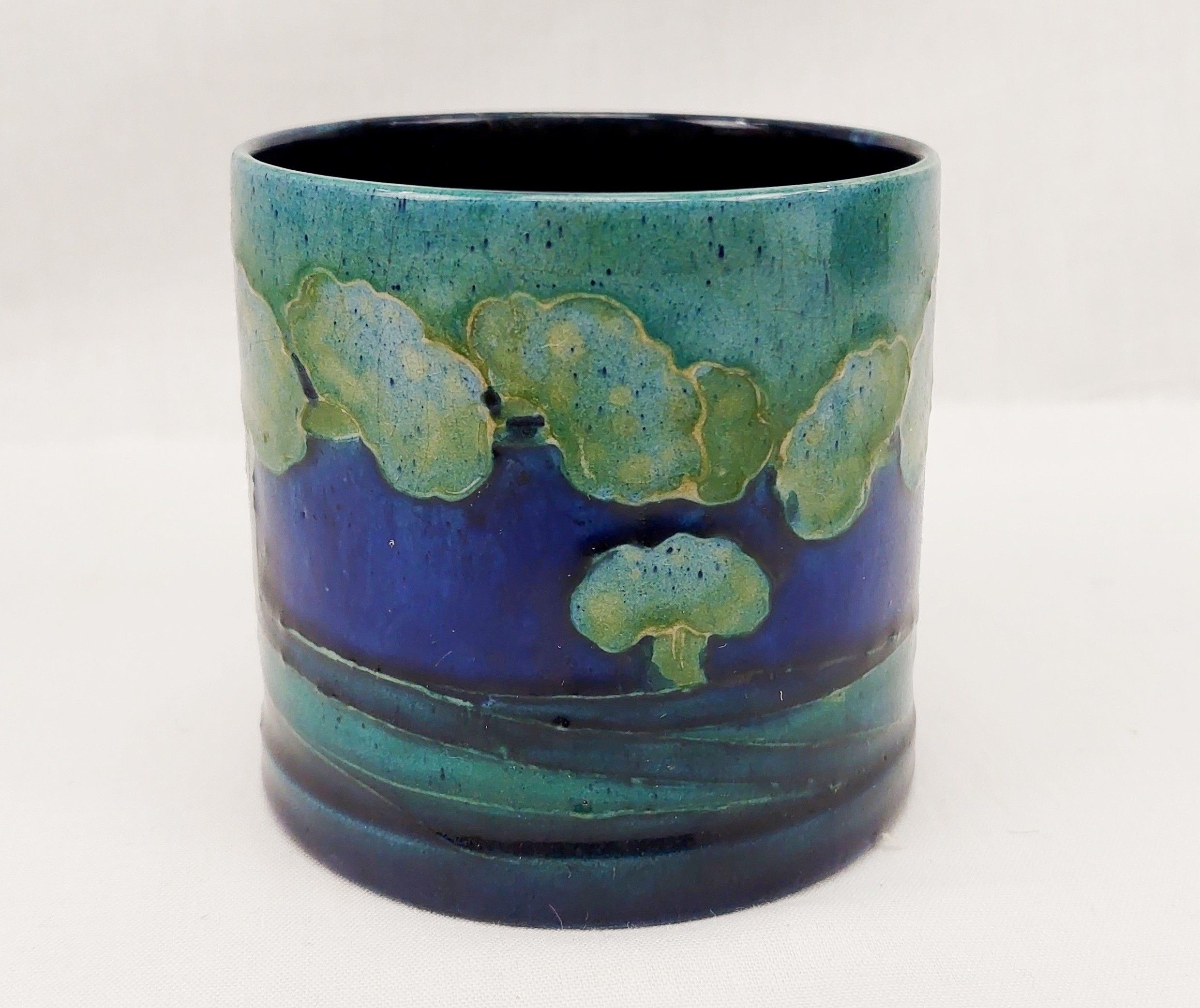 1928 To 1931 Moorcroft Moonlit Blue Pattern Jam Pot - Image 3