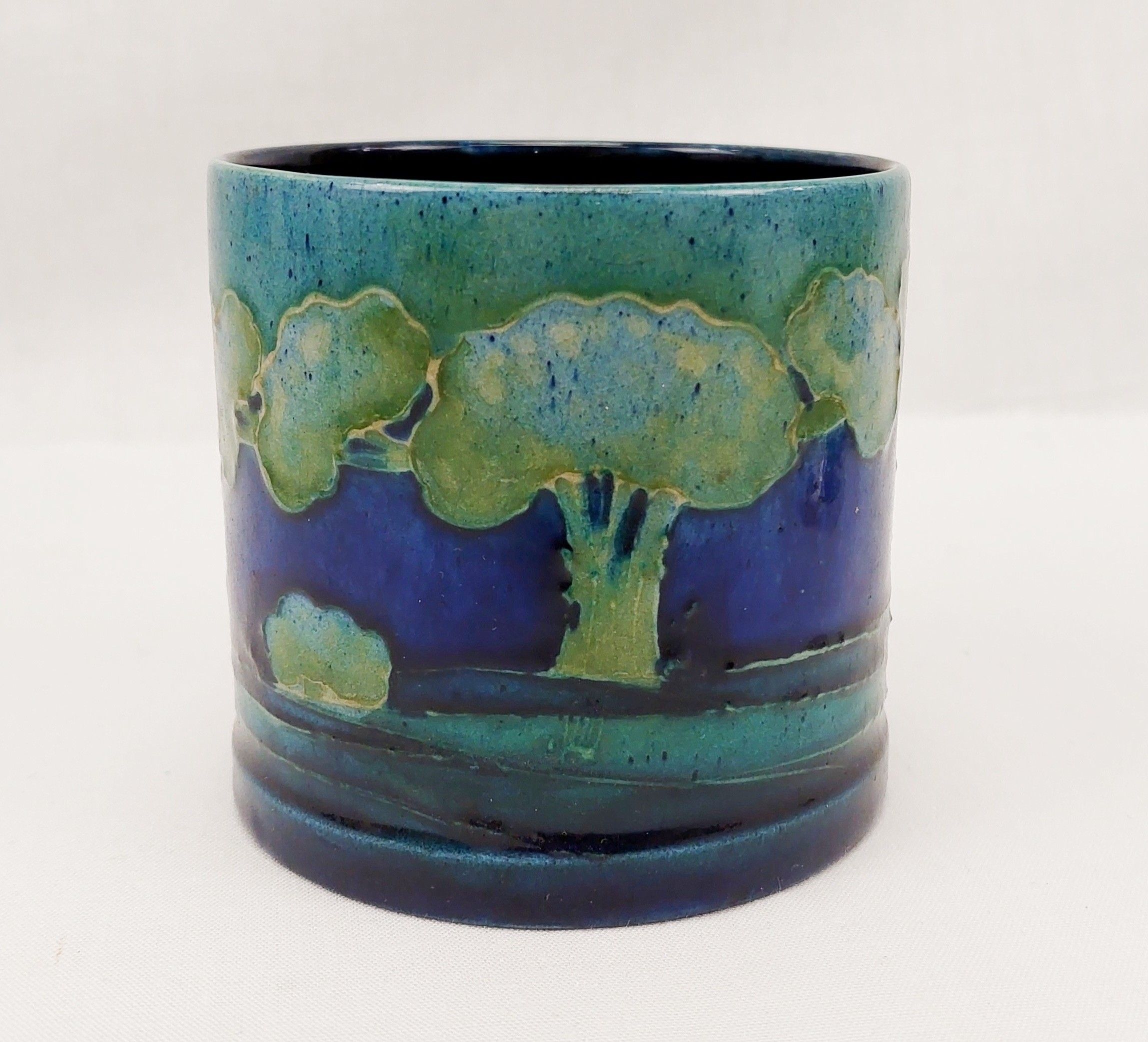 1928 To 1931 Moorcroft Moonlit Blue Pattern Jam Pot - Image 4