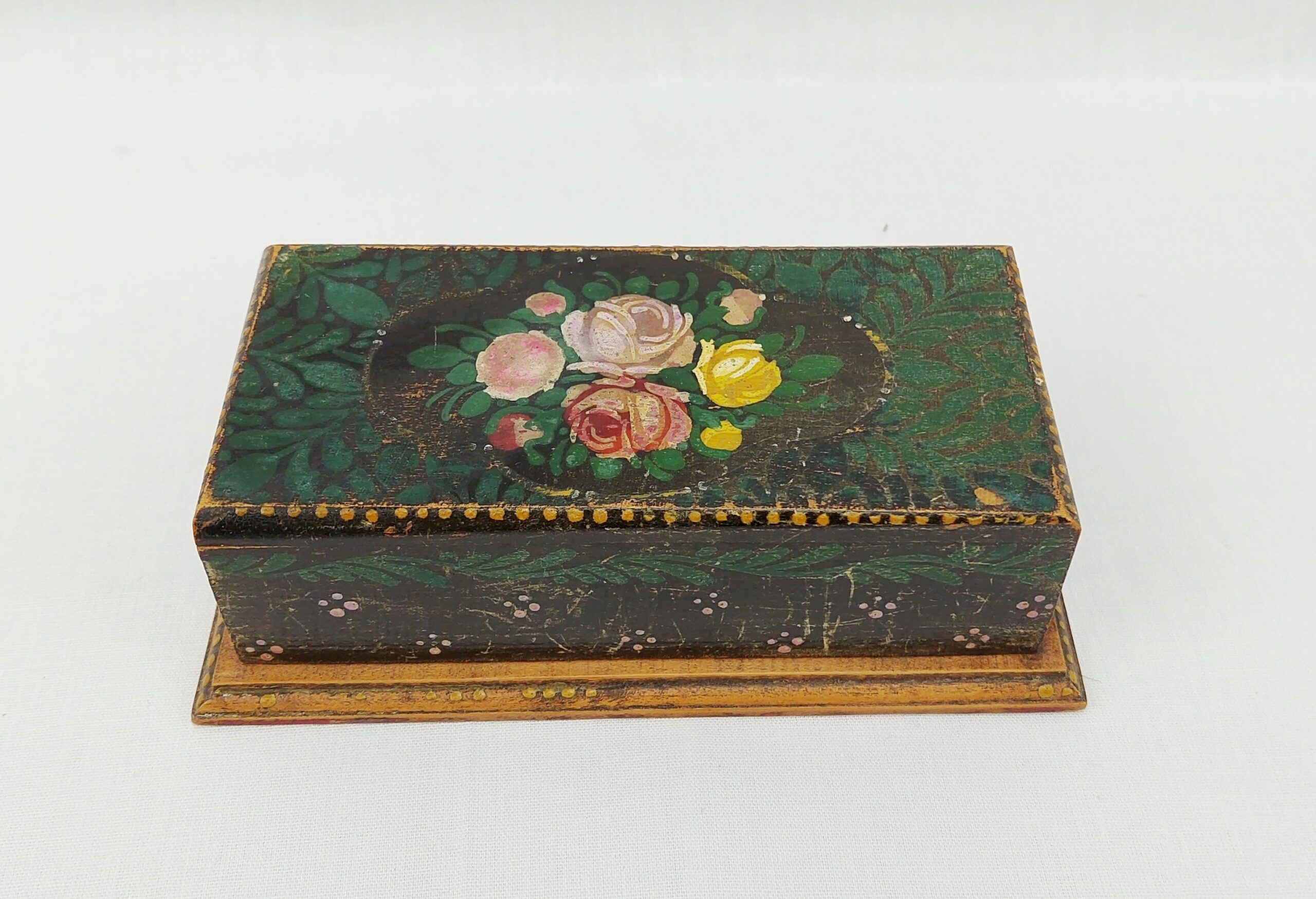 Edwardian Hand Painted Stamp Box