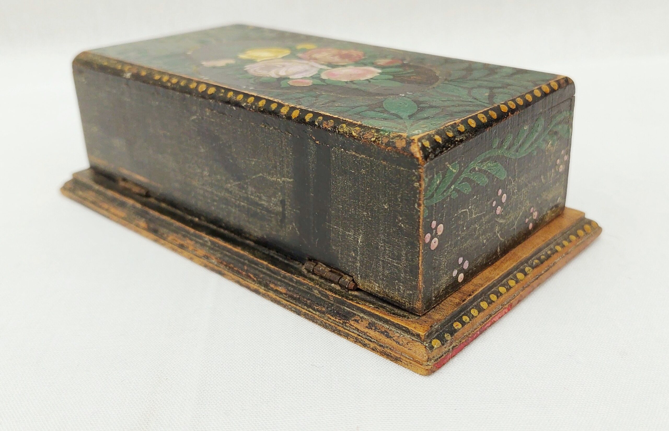 Edwardian Hand Painted Stamp Box - Image 2