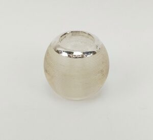 c1900 Sterling Silver Rimmed Glass Matchstick Holder