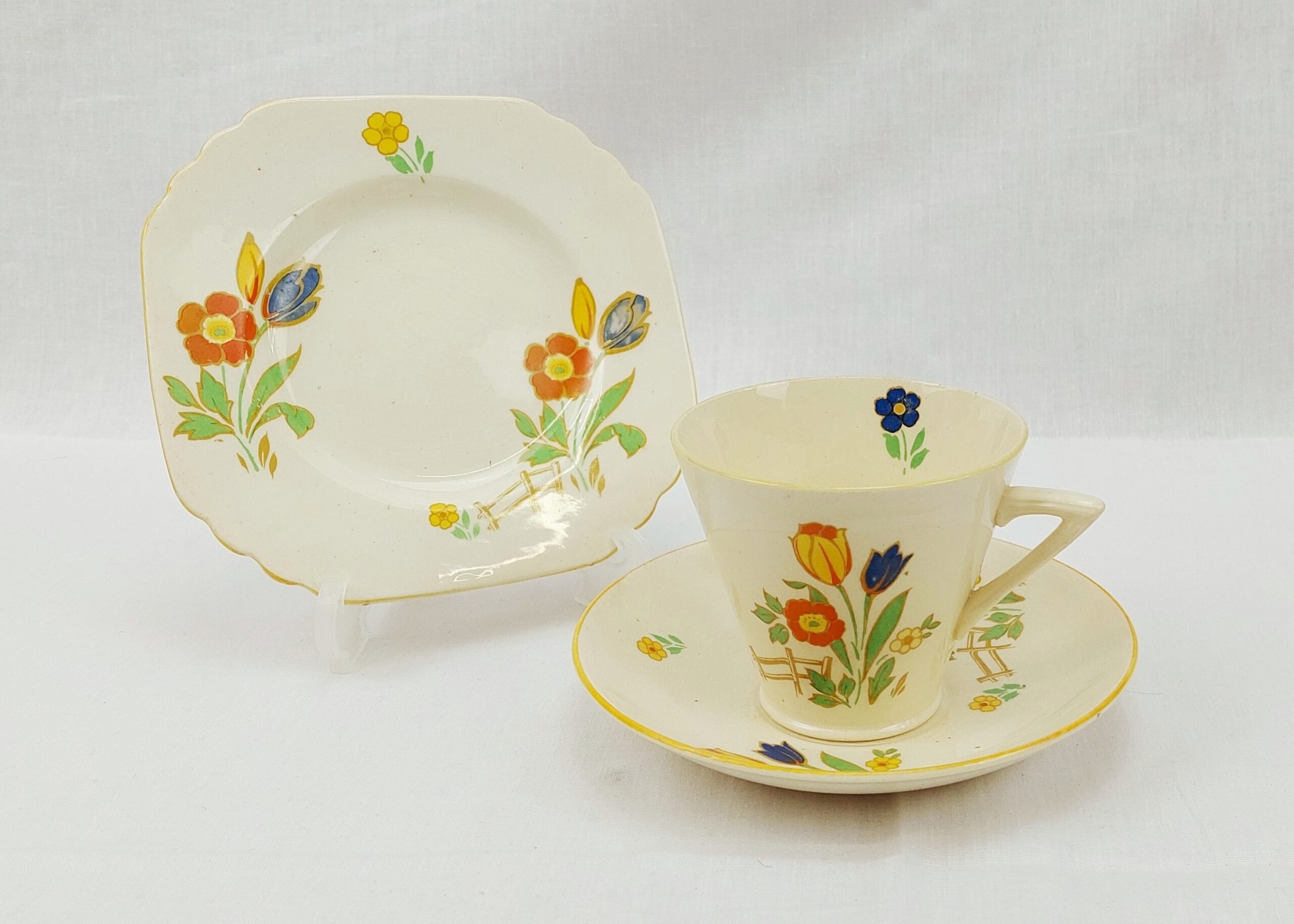 c1920’s Art Deco Thomas Forester Phoenix Ware Cup, Saucer & Plate