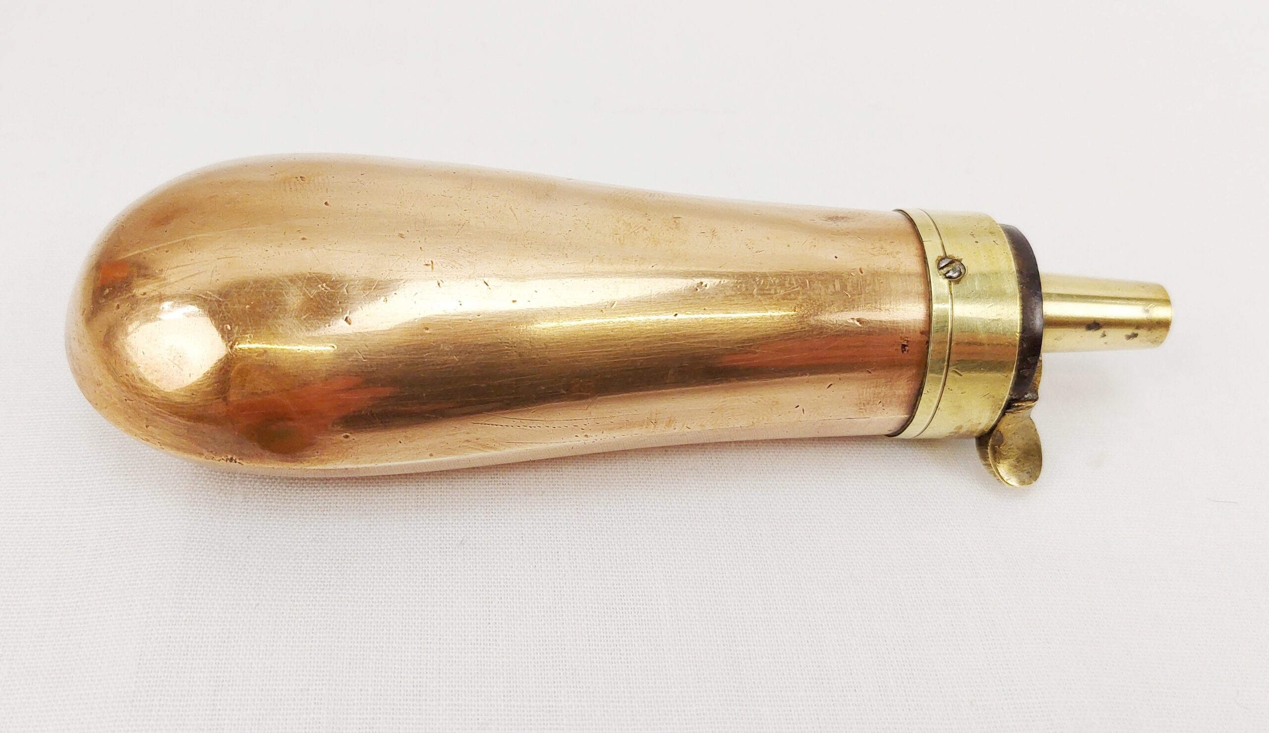 Mounted Circa 1860 Pepperbox Revolver And Powder Flask - Image 3