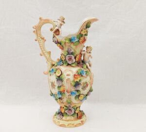 Superb Victorian Jug With Applied Angels And Flowers