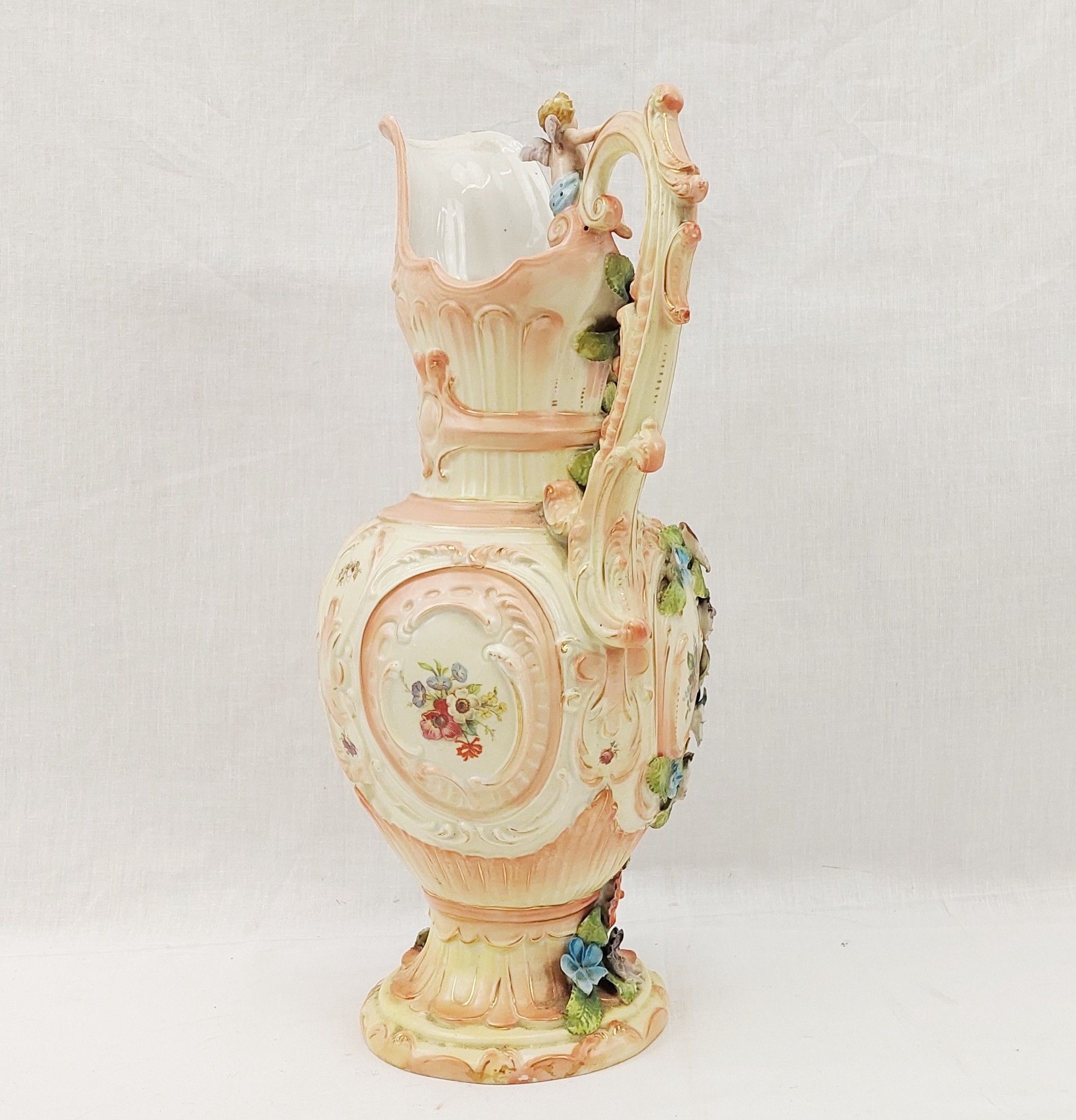 Superb Victorian Jug With Applied Angels And Flowers - Image 3