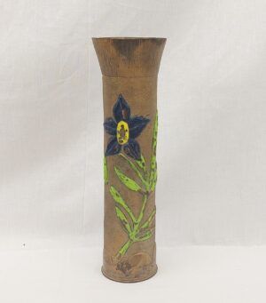 WW1 French 75mm Trench Art Painted Shell Case