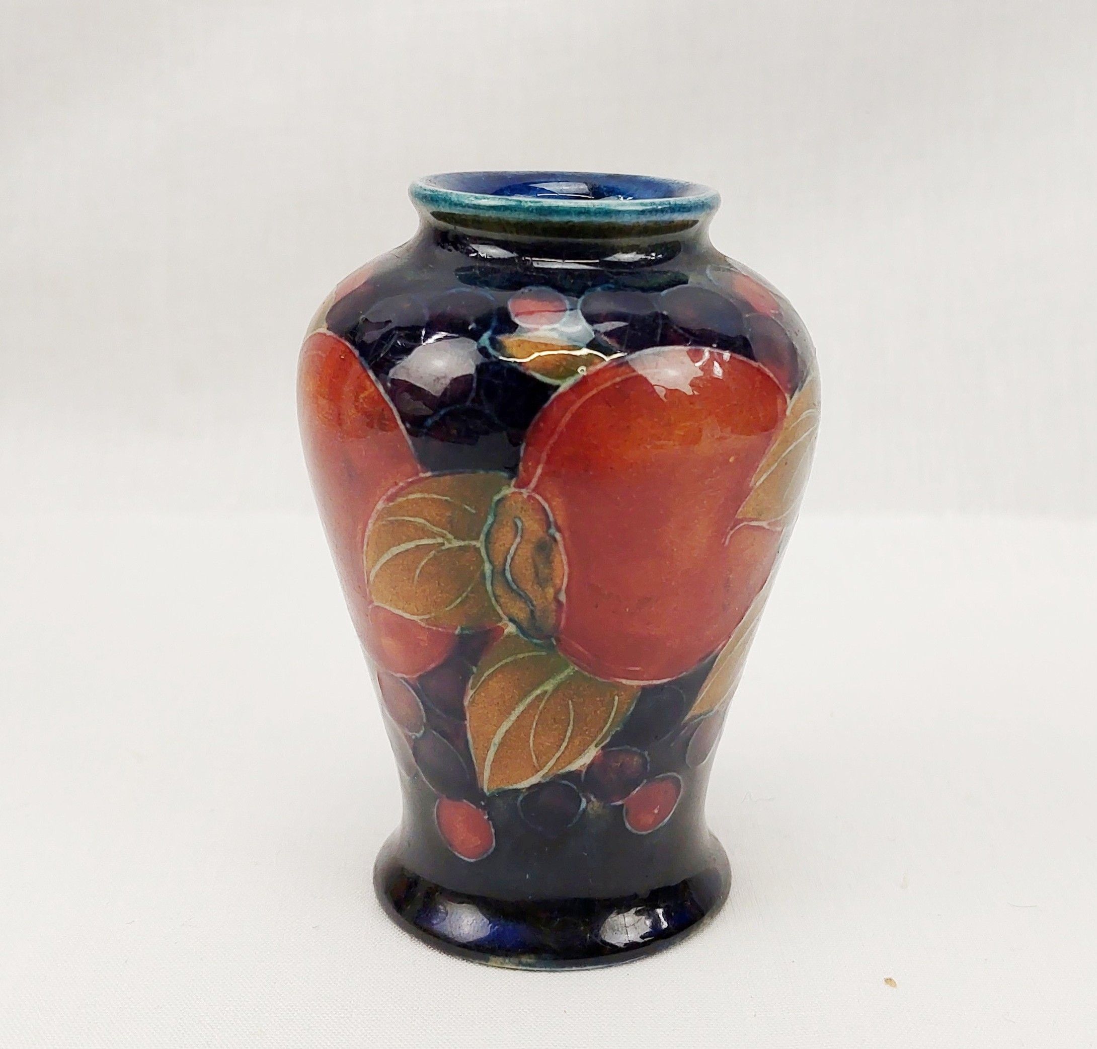 c1930 William Moorcroft Miniature Pomegranate Pattern Vase