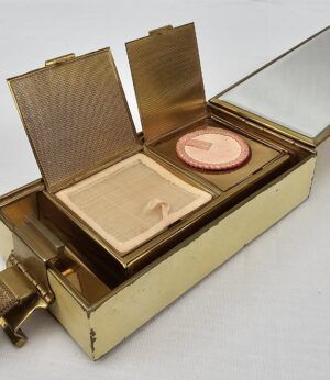 Art Deco Ladies Vanity Compact Carry All Case