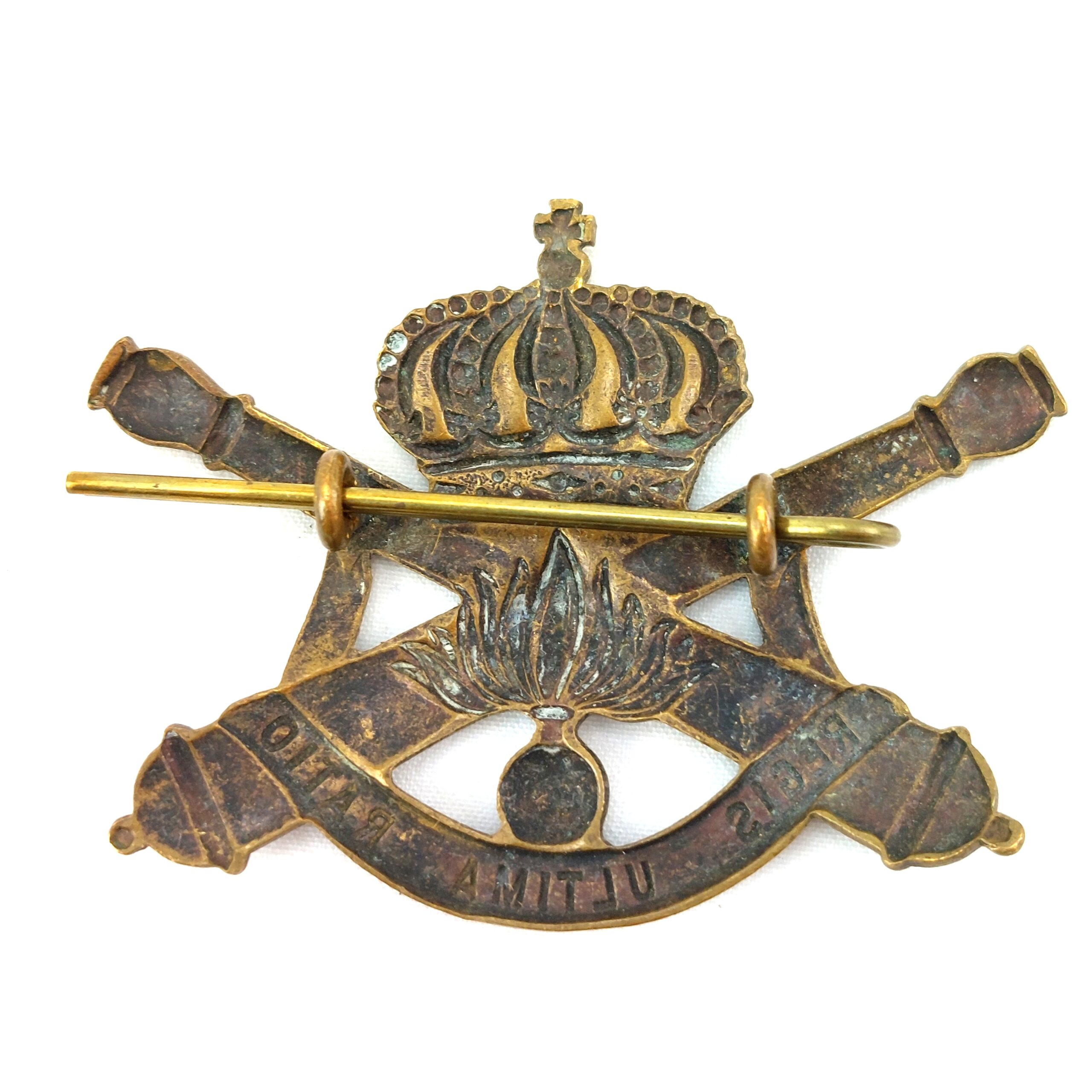 Belgium, Original Belgian Army Artillery Corps Cap Badge, 2 Lugs - Image 2