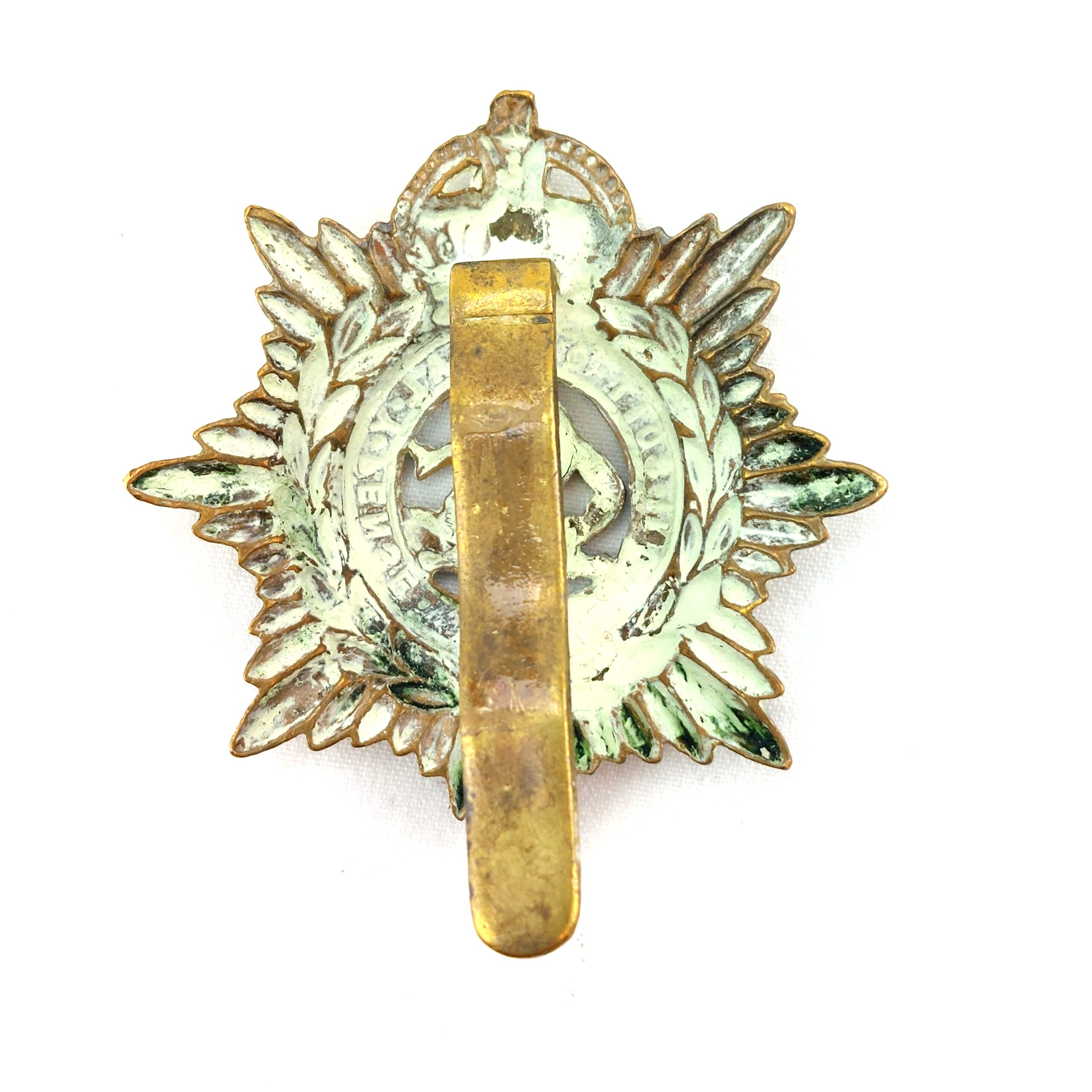 British, Original Army Service Corps (ASC) Brass Cap Badge, Voided Centre pre 1918, Kings Crown, Brass Slide - Image 2
