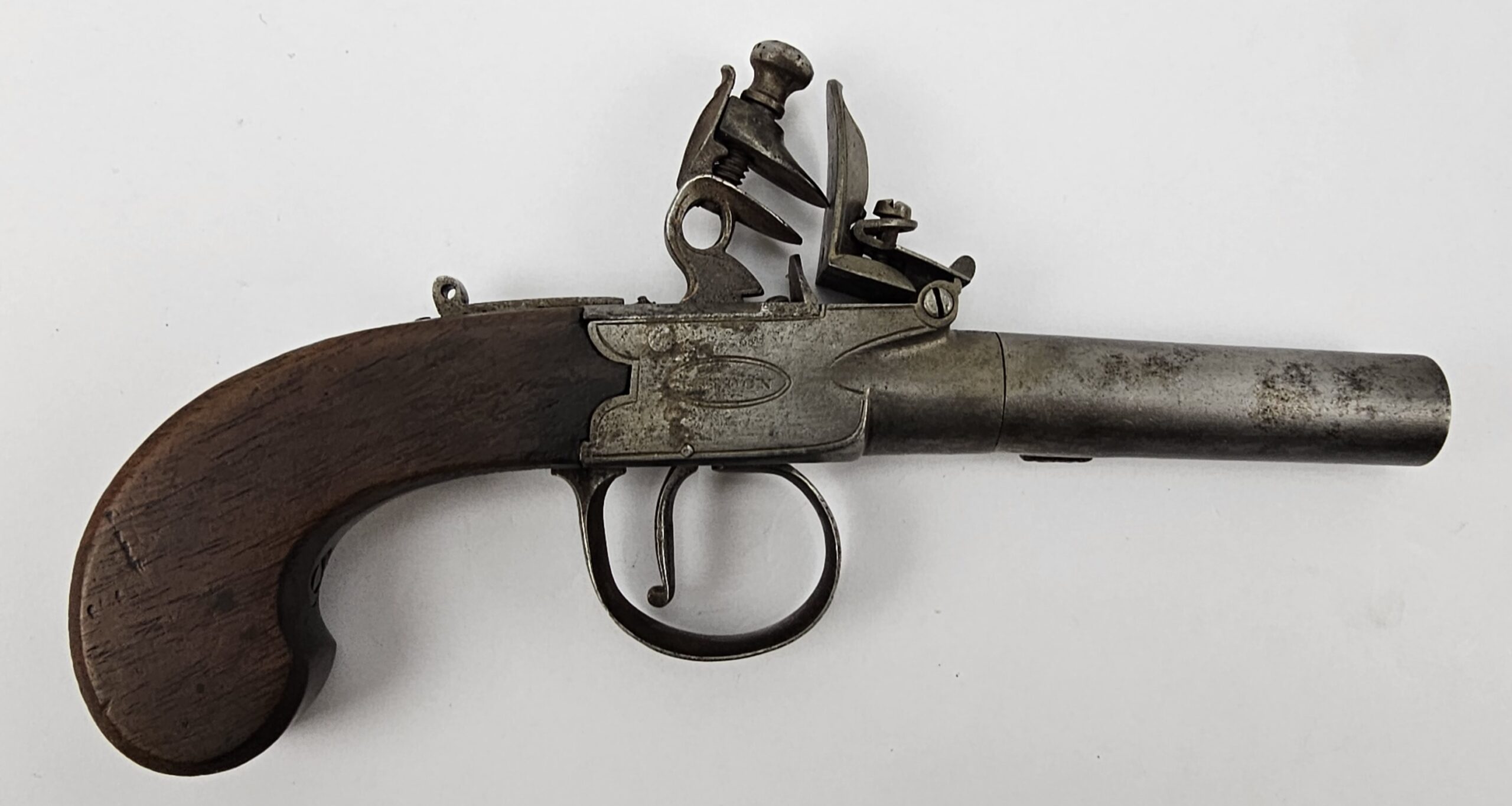 British Circa 1800 Boxlock Flintlock Pistol By Bass Of London