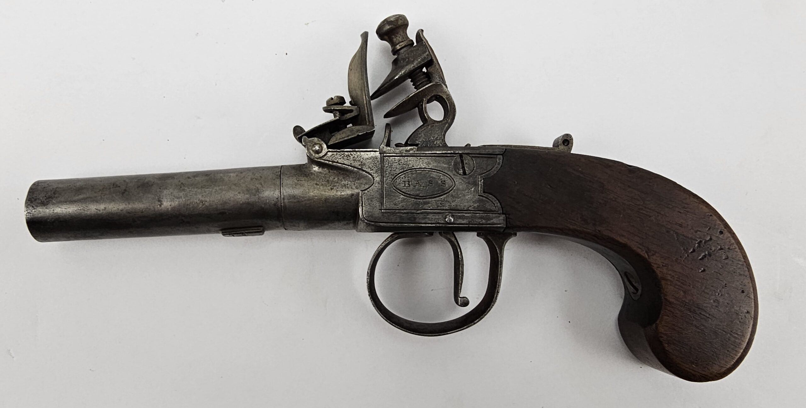British Circa 1800 Boxlock Flintlock Pistol By Bass Of London - Image 14