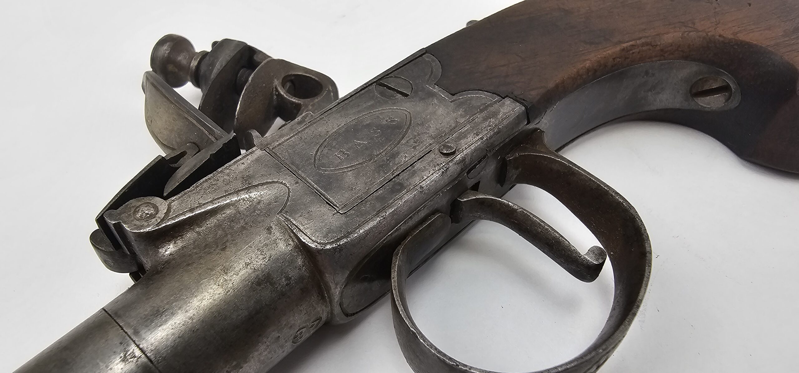 British Circa 1800 Boxlock Flintlock Pistol By Bass Of London - Image 5