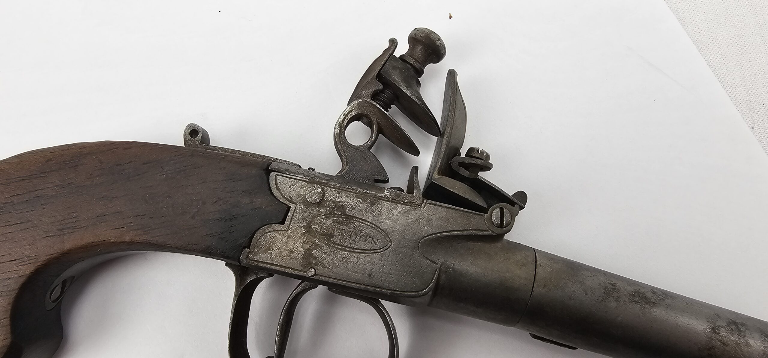 British Circa 1800 Boxlock Flintlock Pistol By Bass Of London - Image 7