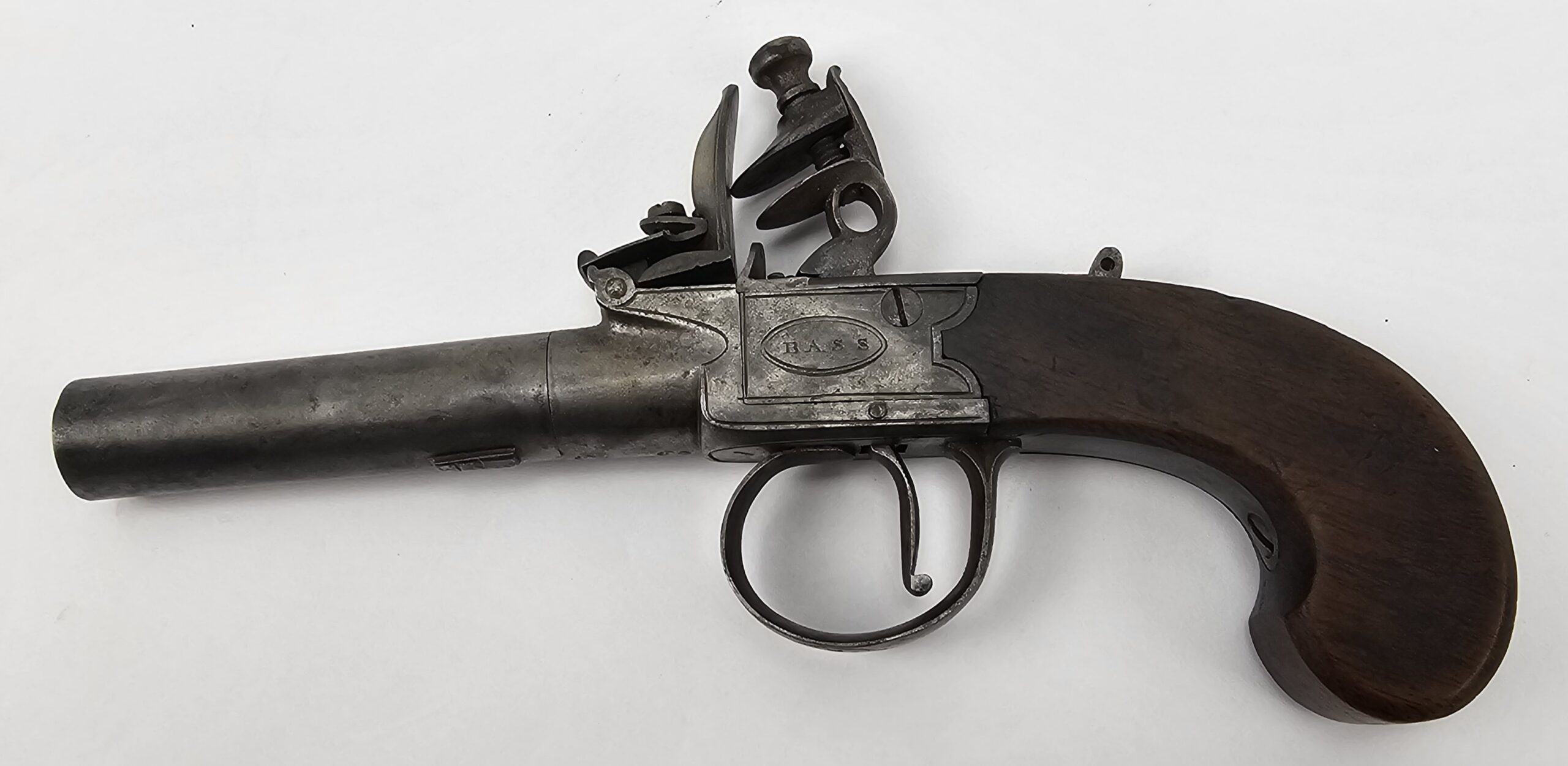 British Circa 1800 Boxlock Flintlock Pistol By Bass Of London - Image 9