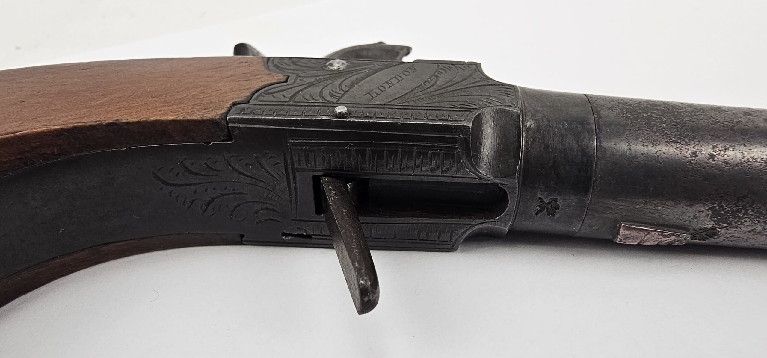 British Circa 1830 Boxlock Percussion Pistol By Moore Of London - Image 6