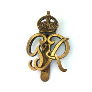 British, George VIth, Kings Own Norfolk Yeomanry Cap Badge, Kings Crown, Brass Slider