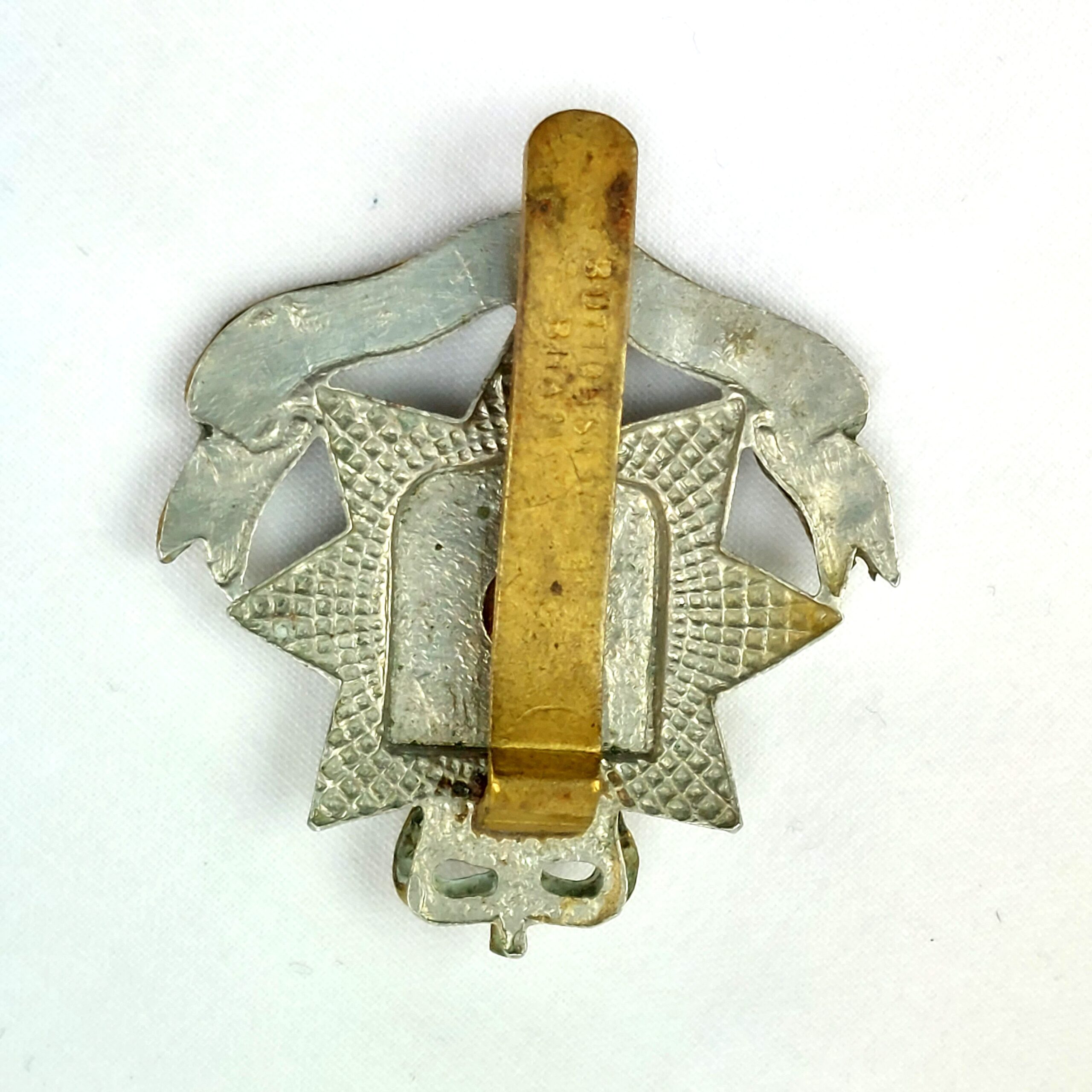 British, Original East Surrey Regimental Cap Badge, Queens Crown, Made by Buttons Ltd B'ham - Image 2