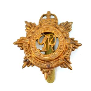 British, Original George Vth Royal Army Services Corps (RASC) Bronze Cap Badge, Kings Crown, Brass Slide