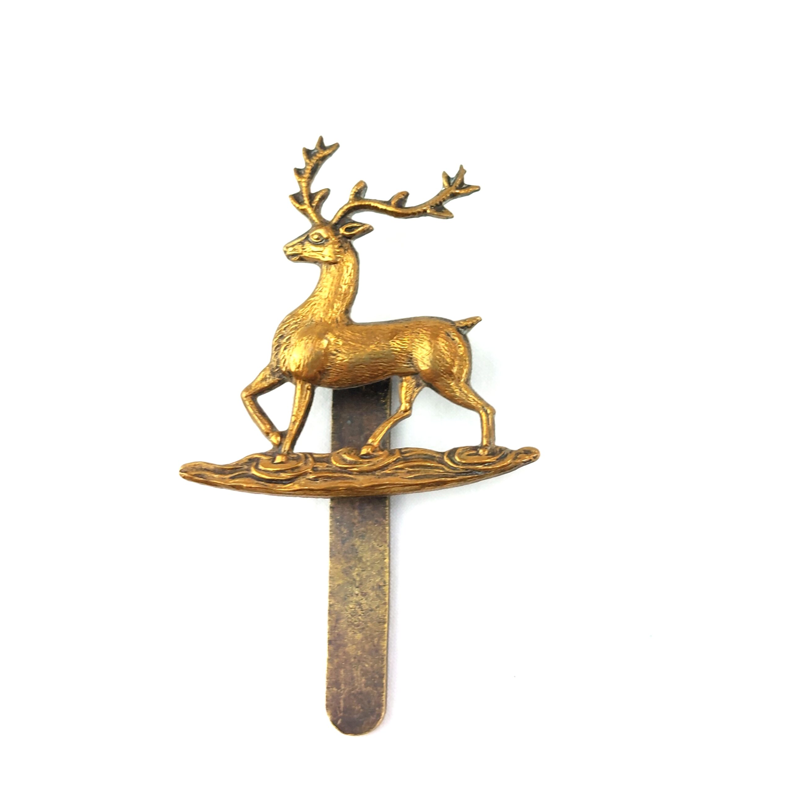 British, Original Hertfordshire & Bedfordshire Yeomanry Regiment Cap Badge, Made by J.R. Gaunt London
