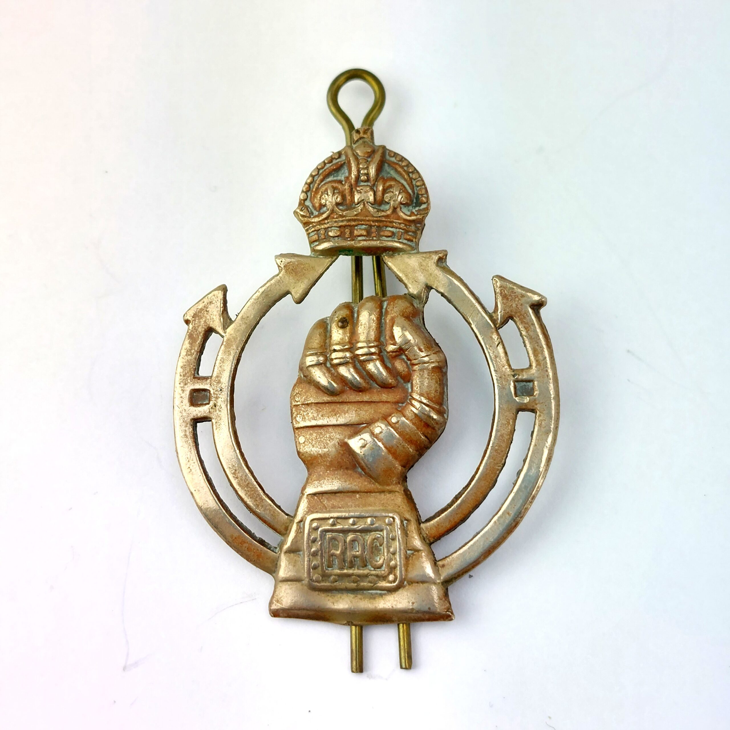 British, Original Royal Armoured Corps Cap (RAC) Badge, Kings Crown
