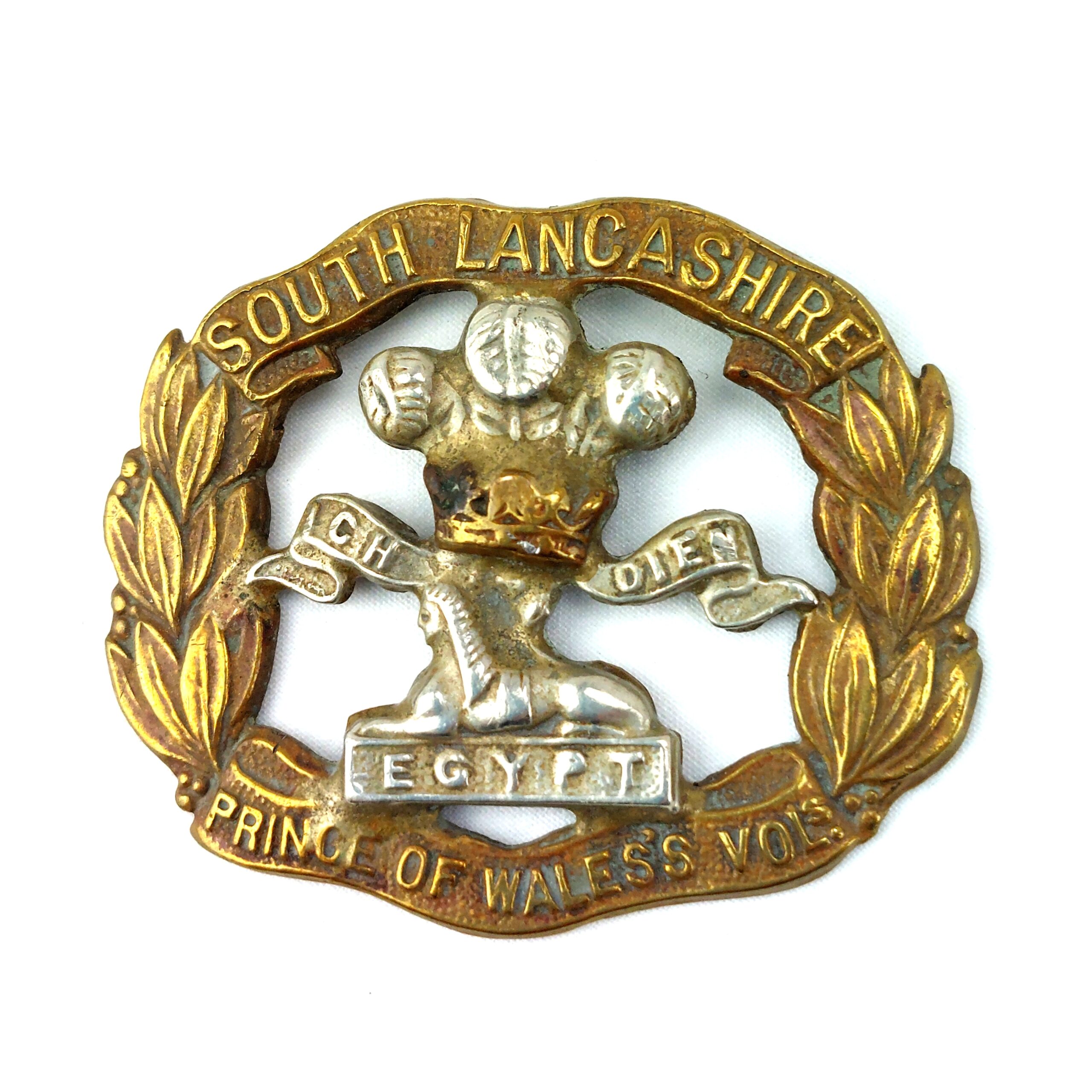 British, Original South Lancashire Volunteers Bi-metal Regimental Cap Badge