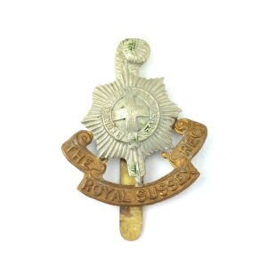 British, Original The Royal Sussex Reg Bimetal Cap Badge