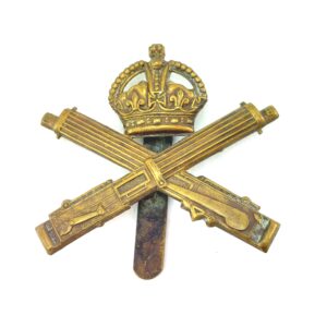 British, WW1, Original Machine Gun Corps (MGC) Brass Cap Badge, Kings Crown, Brass Slide