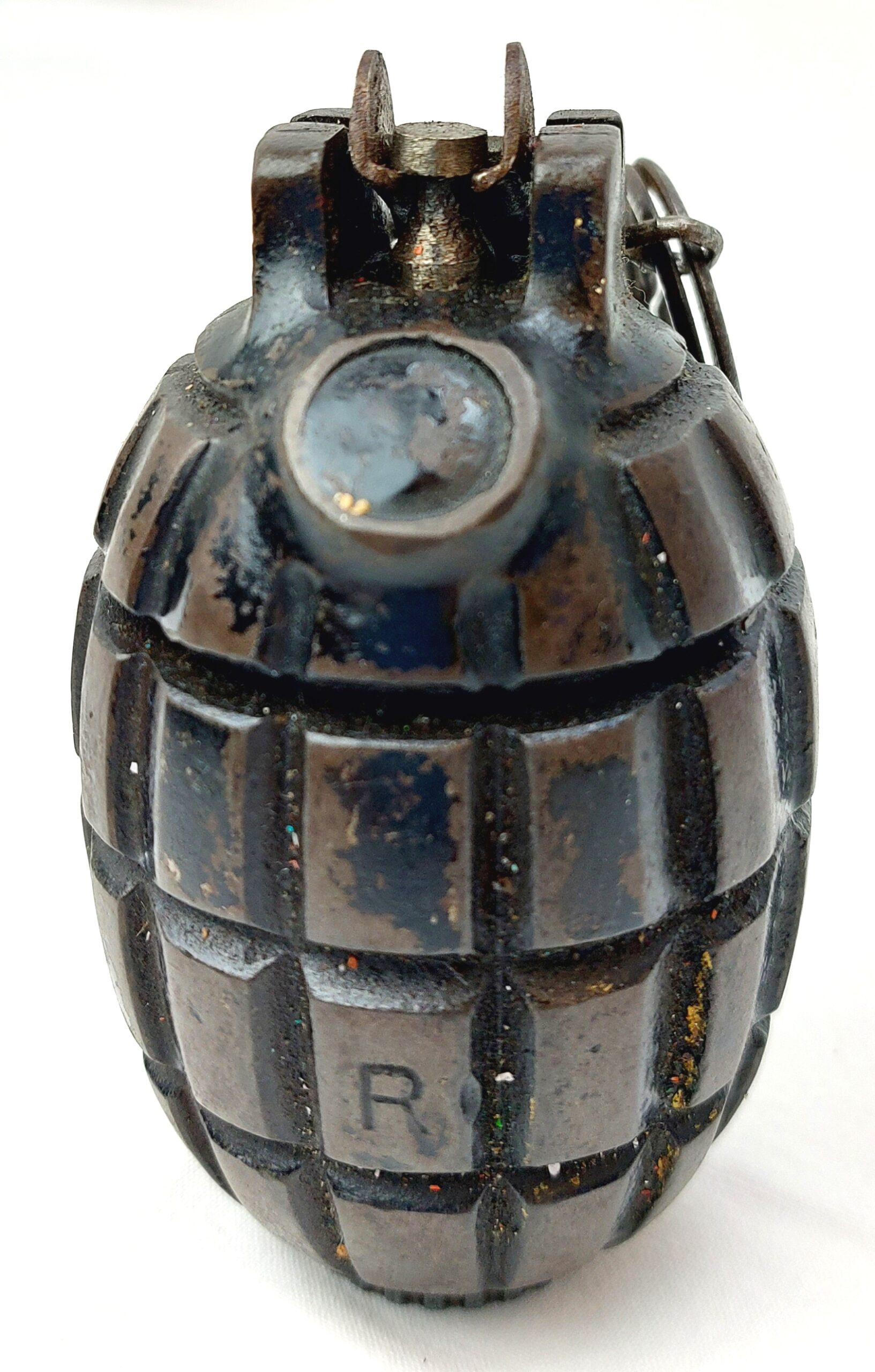 British, WW2, No.36M MK1 "Mills Bomb" Grenade, "Mesopotamian" variant, Dated 1941, Inert - Image 4