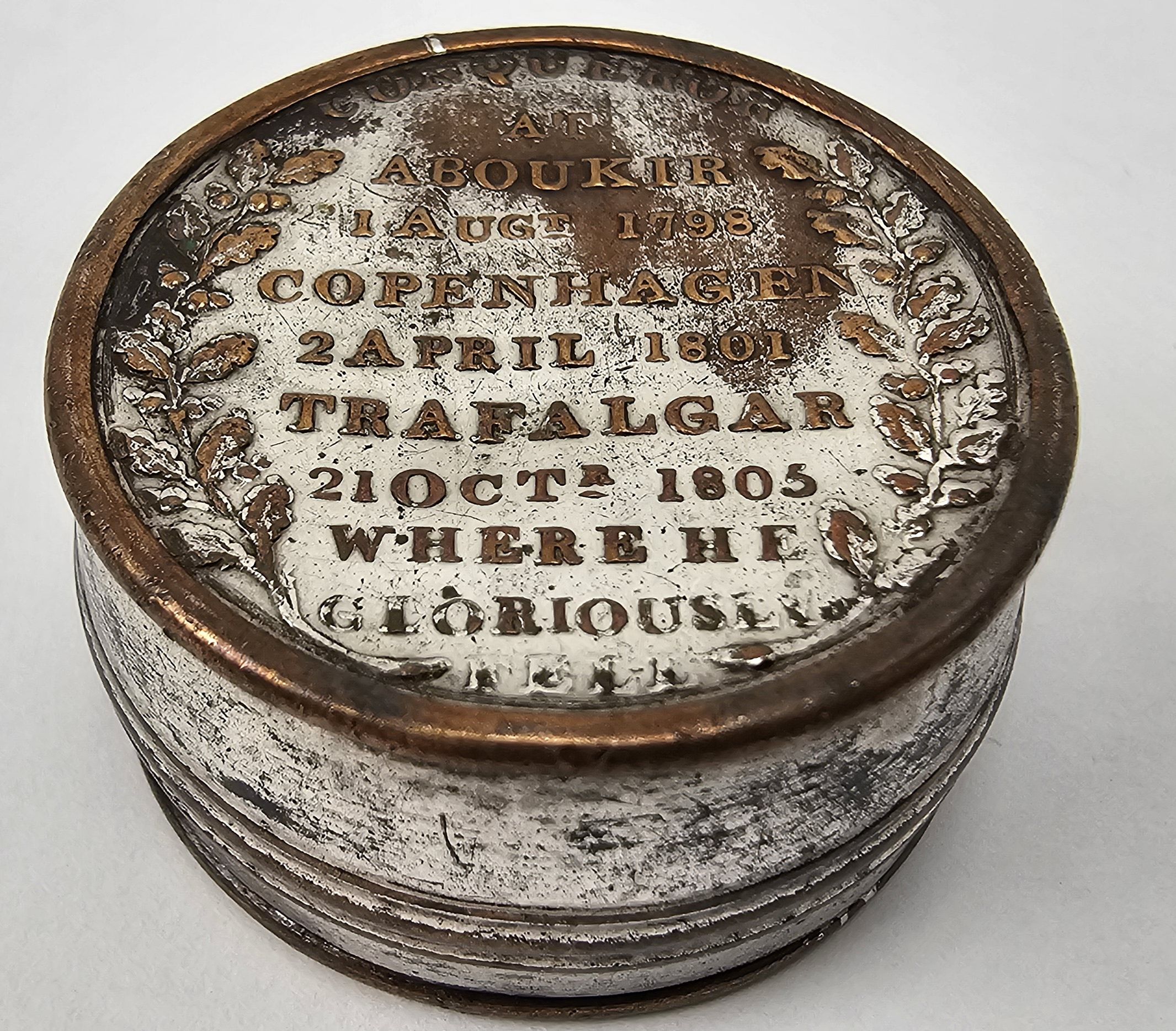 Circa 1806 Silver Plate On Copper Admiral Lord Nelson Snuff Box - Image 4