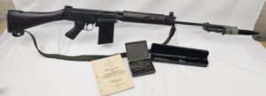 Deactivated Wooden Stock L1A1 SLR Assault Rifle With Bayonet and Accessories
