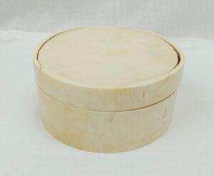Fossilised Mammoth Tusk Trinket Box With Victorian Label To The Base