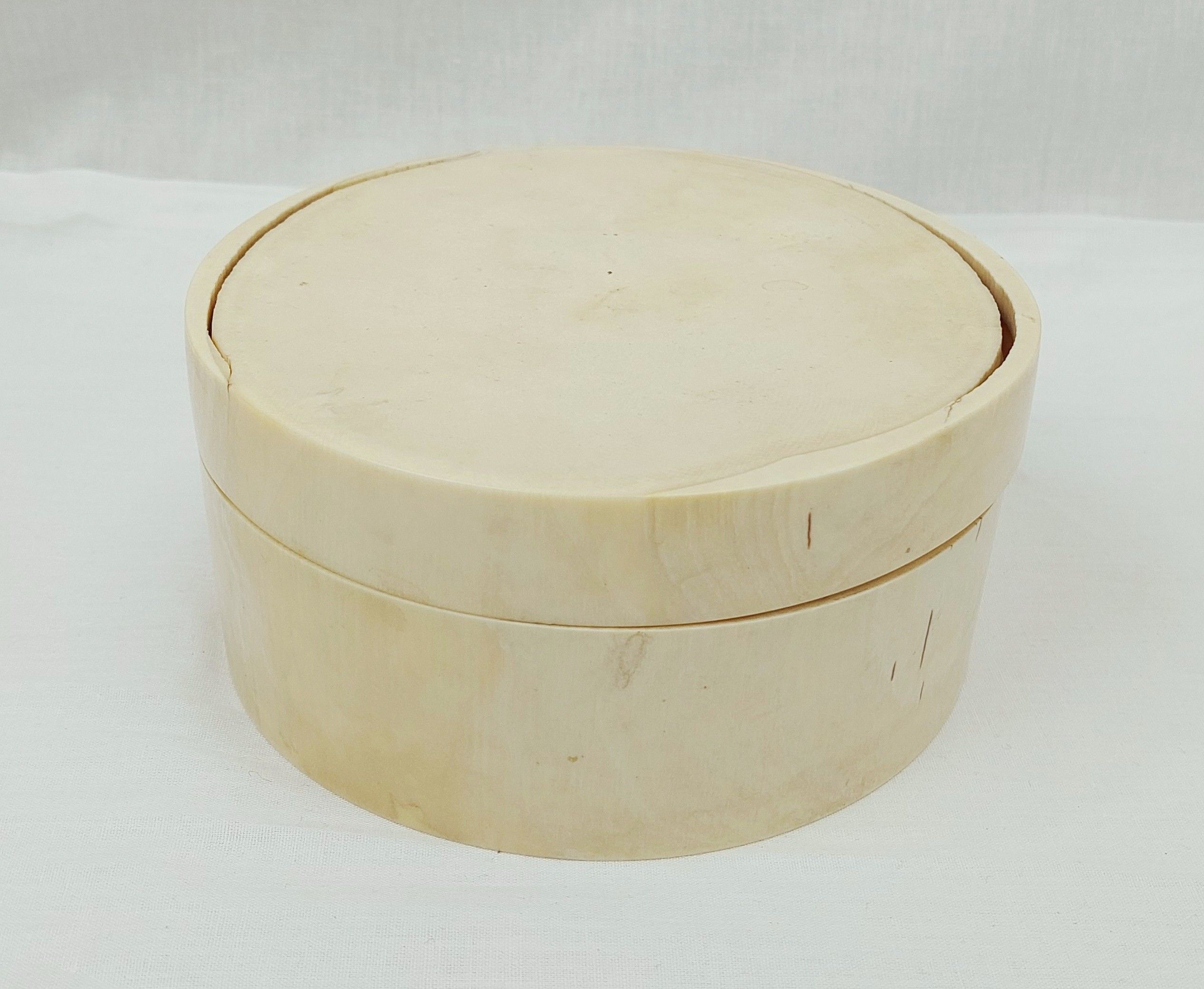 Fossilised Mammoth Tusk Trinket Box With Victorian Label To The Base