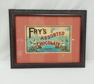 Framed Edwardian Fry's Advertising Box Label