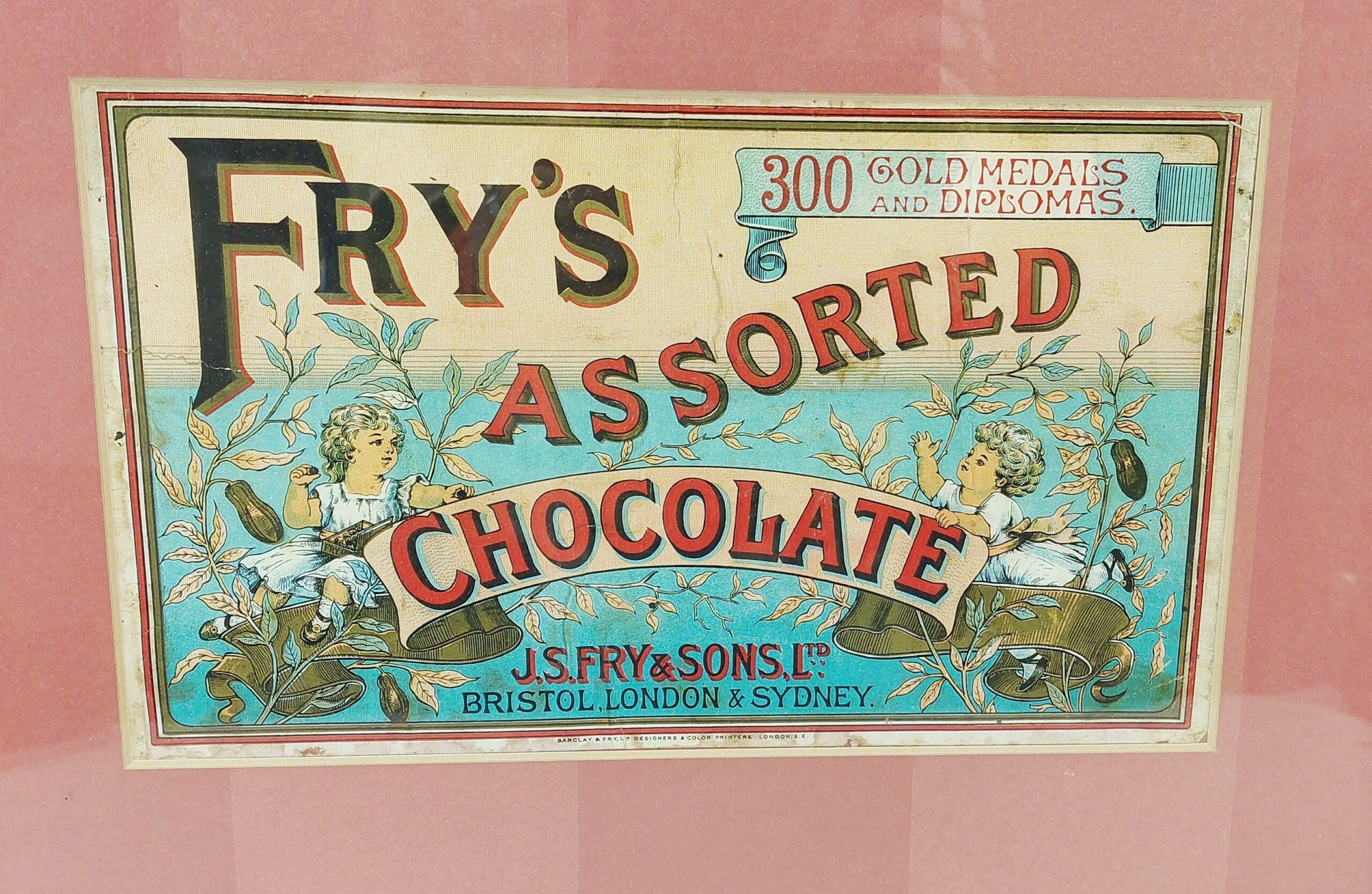 Framed Edwardian Fry's Advertising Box Label - Image 7