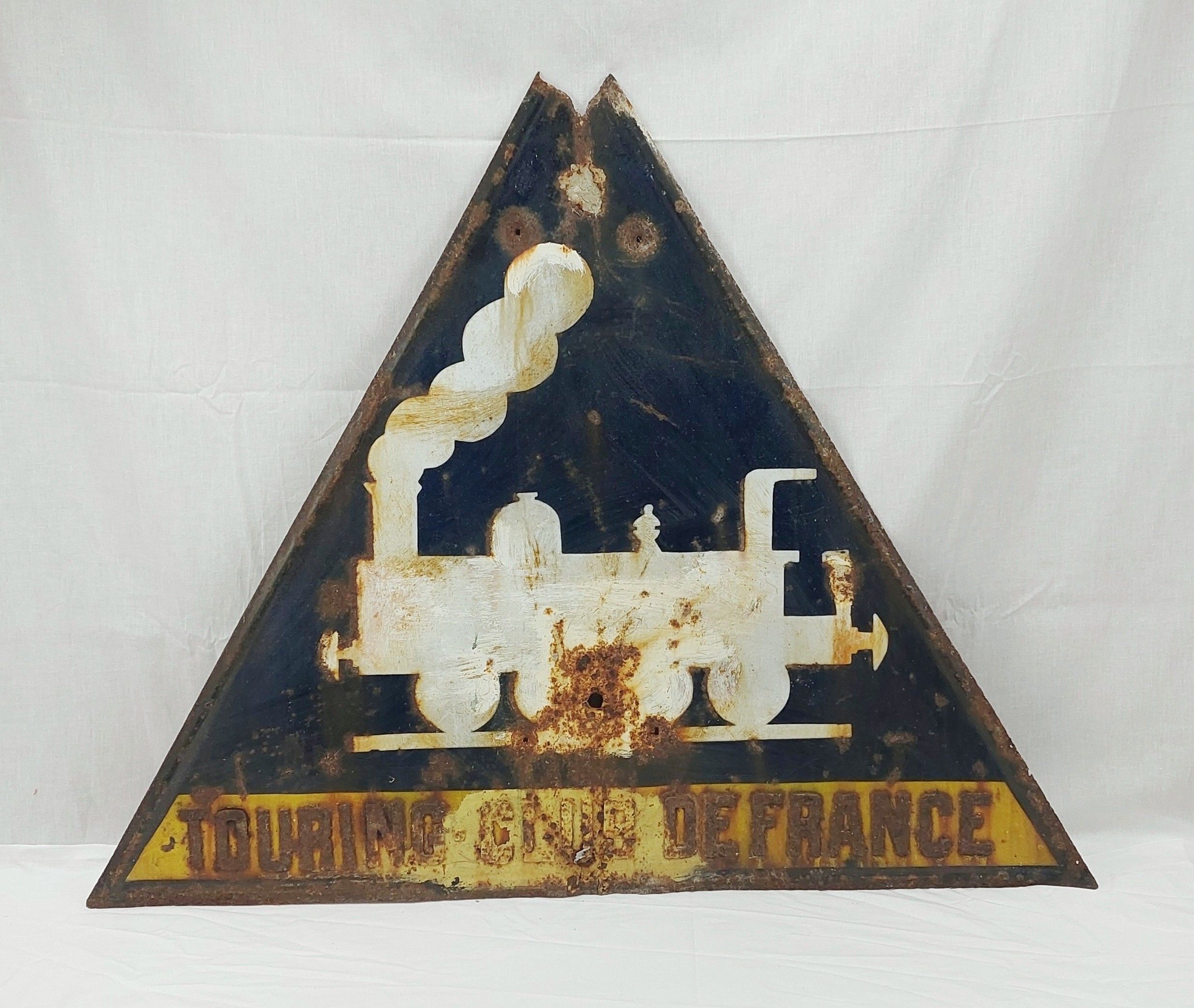 French Railway Level Crossing Enamel On Steel Sign