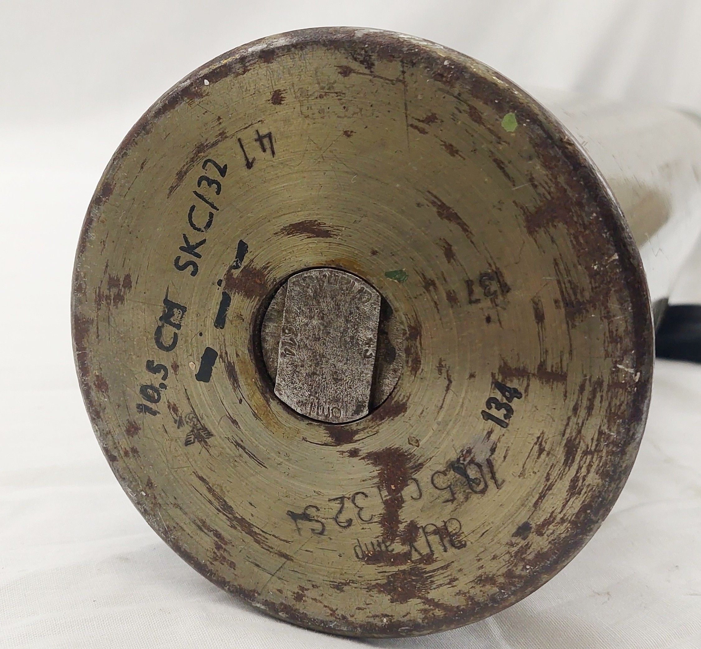 Inert 1941 German WW2 10.5 CM SKC 32M Naval Kriegsmarine Artillery Shell - Image 4